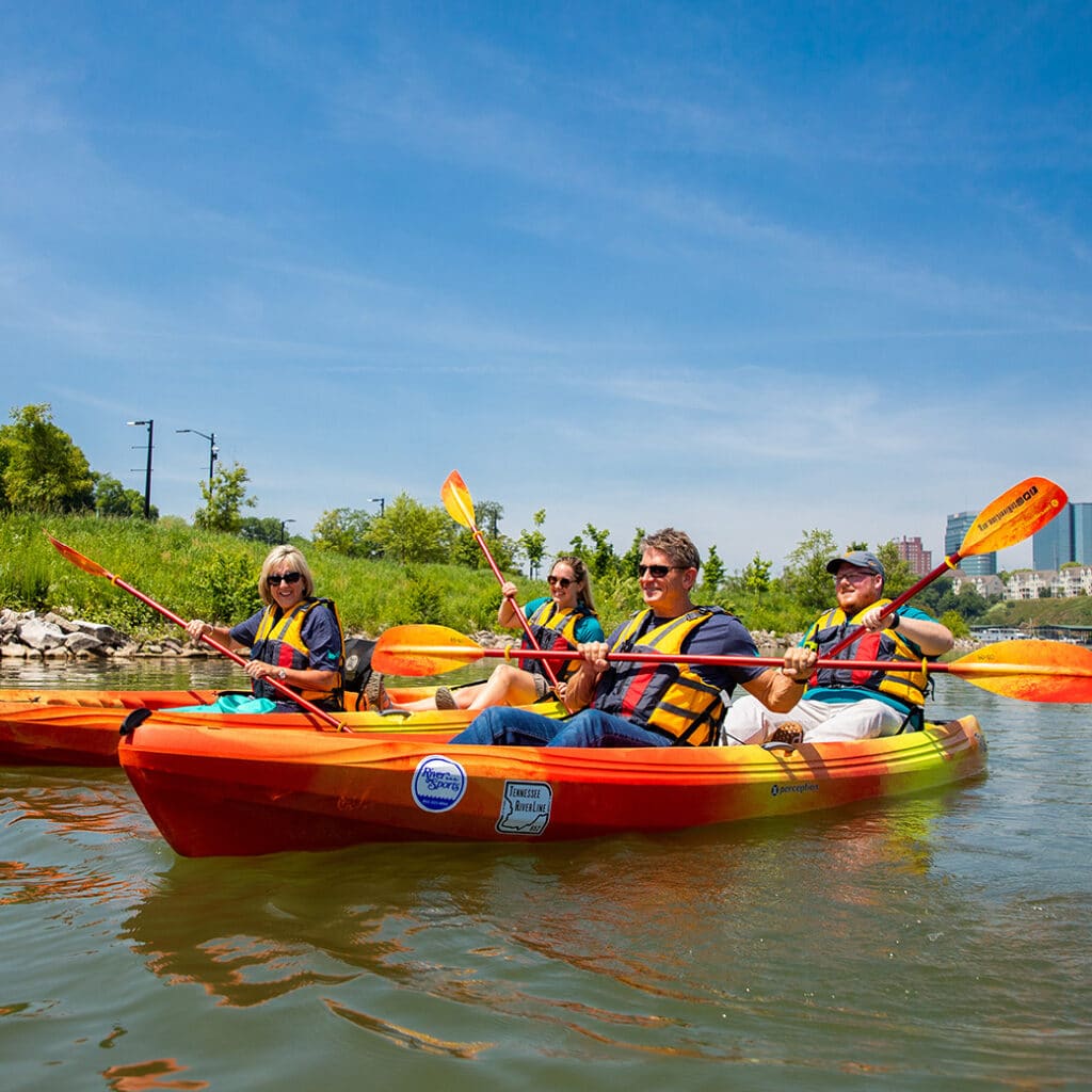 Kayakers on the river