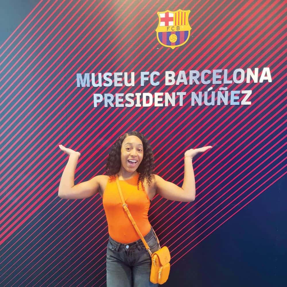 Azaria Boyd at the FC Barcelona Museum