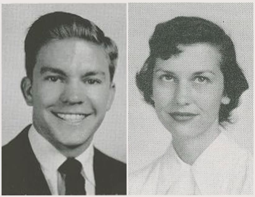 Photos of Pope and Jan Thomas from the Volunteer yearbook