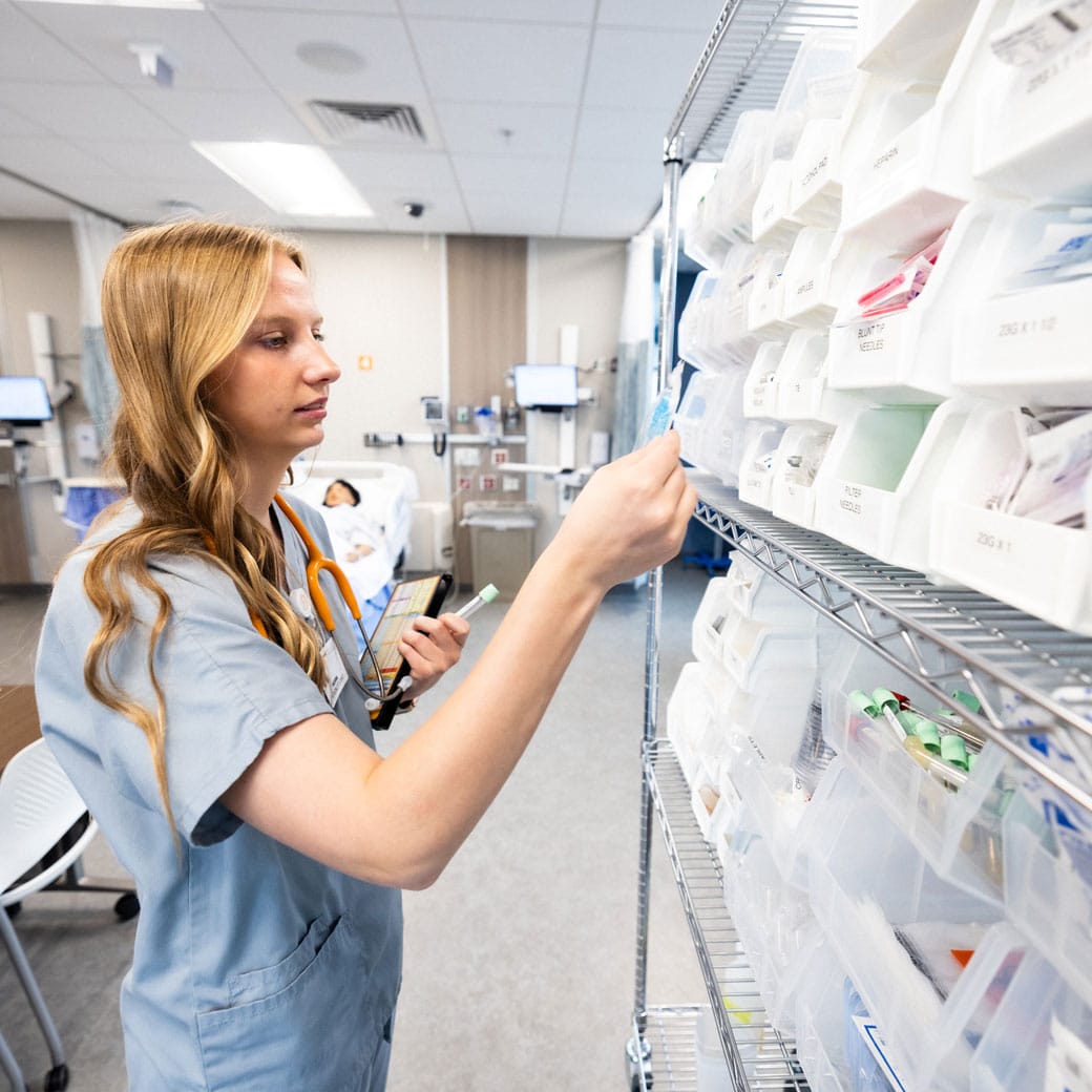 A nursing student looking for a patient's prescription