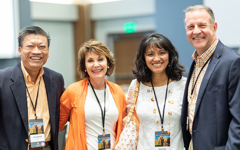 Jonathan Mai and Denise Tran with the Burks at the 2019 Family Leadership Dinner