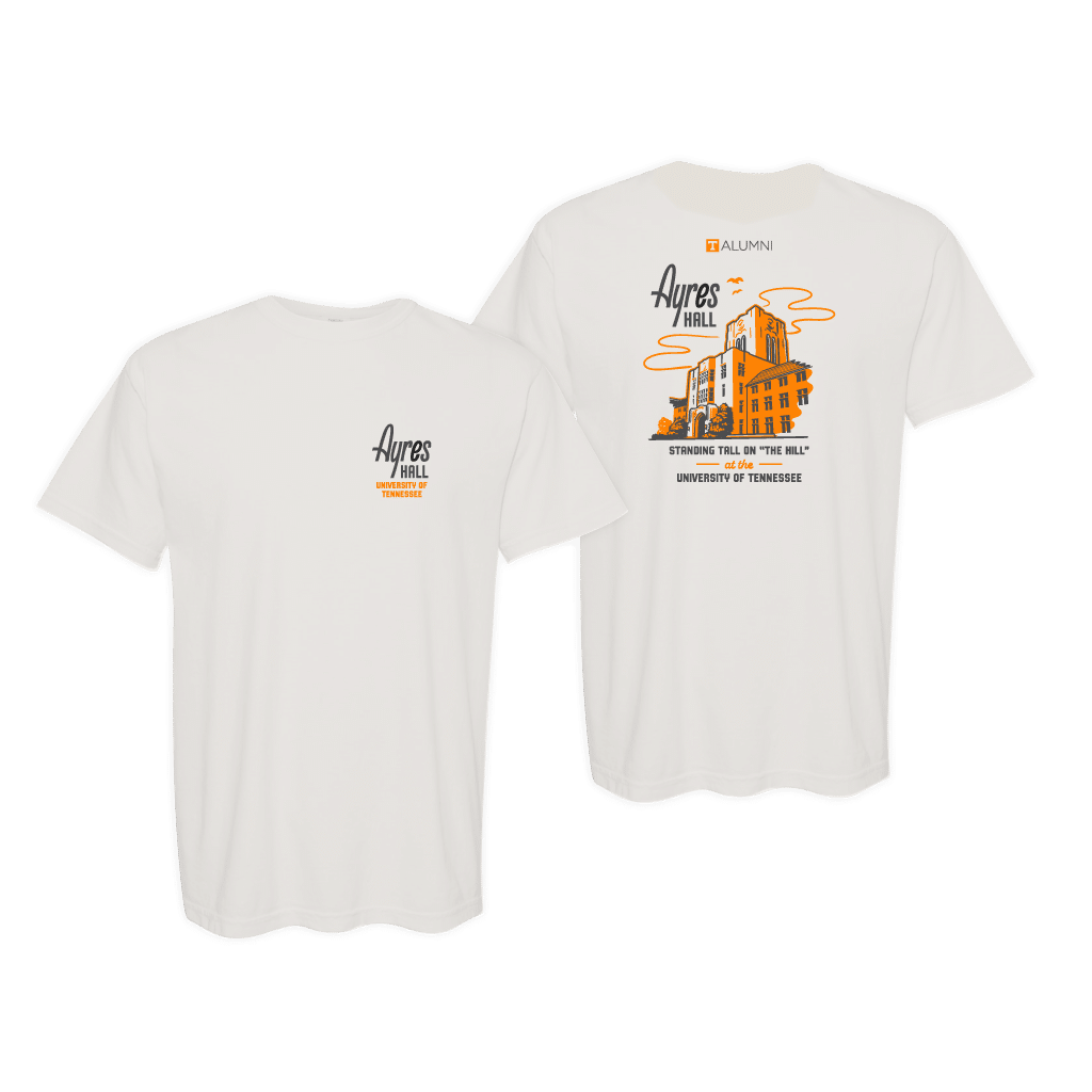 retro-ayres-hall-alumni-tshirt-1024x1024 T-shirt mockup showing the retro Ayres Hall design.