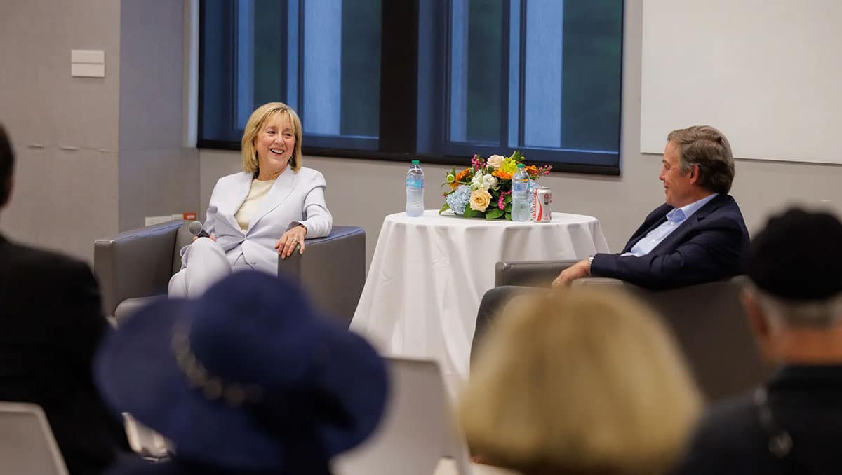 UT Chancellor Donde Plowman and Arizona State University President Michael Crow.