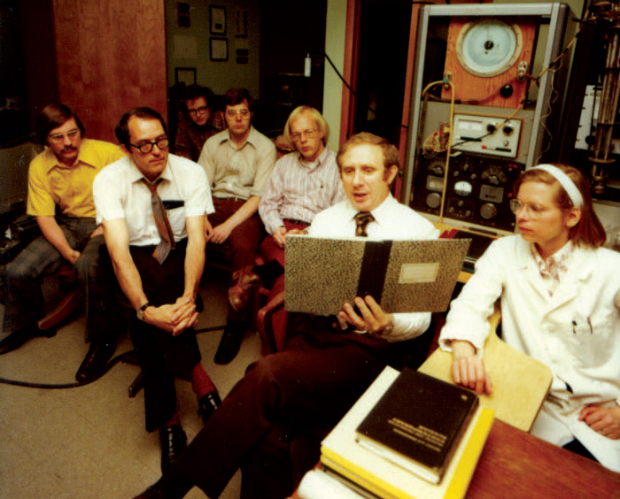 Laszlo Adler, John Cantrell, Mack Breazeale, Ken Bolland, Jim Baines, Mike Torbett, and Betsy Miller during their UT days